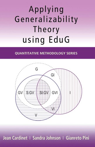 Cover for Applying generalizability theory using EduG