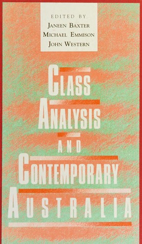 Cover for Class analysis and contemporary Australia