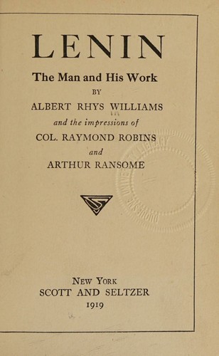 Cover for Lenin;