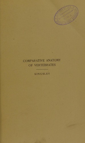 Cover for Comparative anatomy of vertebrates