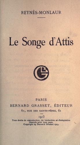 Cover for Le songe d'Attis