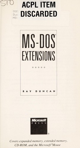 Cover for MS-DOS extensions