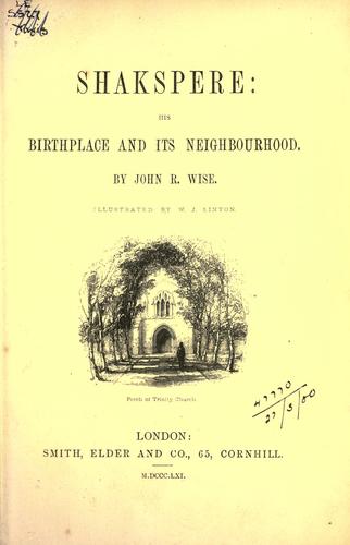 Cover for Shakspere