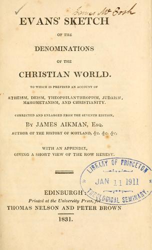 Cover for Sketch of the demominations of the Christian world