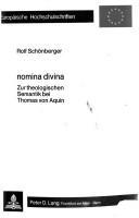 Cover for Nomina divina