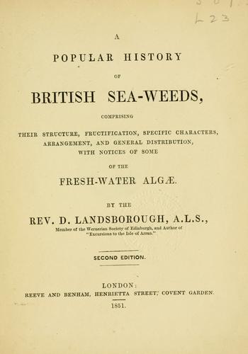 Cover for A popular history of British sea-weeds