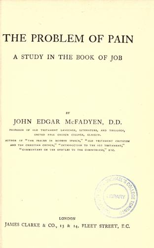 Cover for The problem of pain