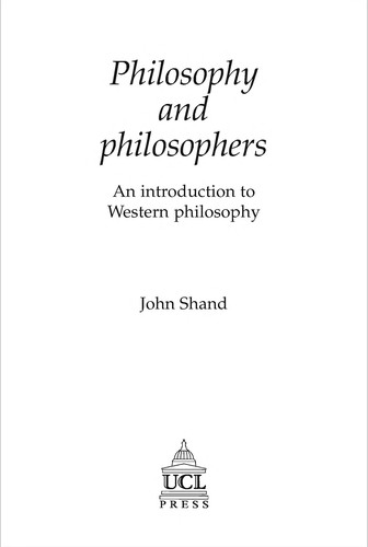Cover for Philosophy and philosophers