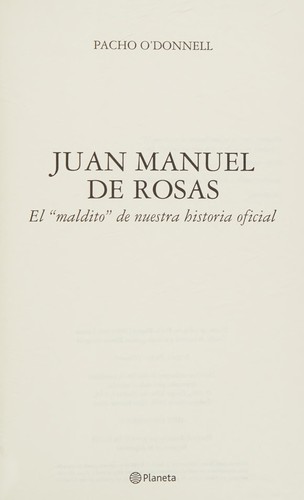Cover for Juan Manuel de Rosas