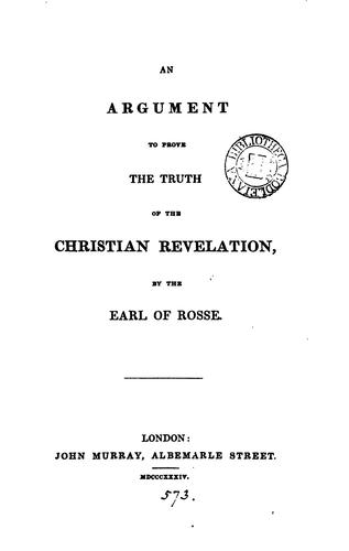 Cover for An argument to prove the truth of the Christian revelation