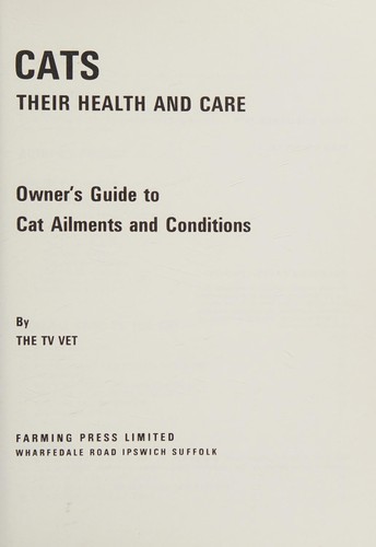 Cover for Cats, their health and care