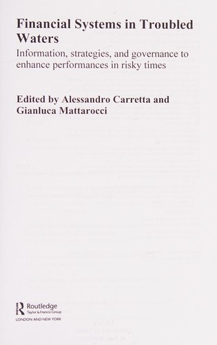 Cover for Financial systems in troubled waters