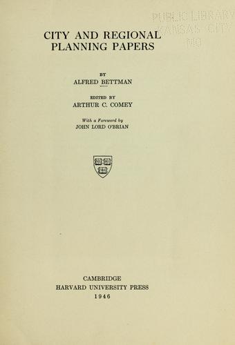 Cover for City and regional planning papers