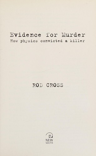 Cover for Evidence for murder