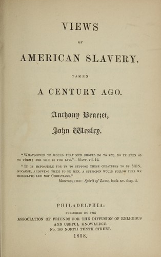Cover for Views of American slavery