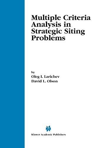 Cover for Multiple Criteria Analysis in Strategic Siting Problems