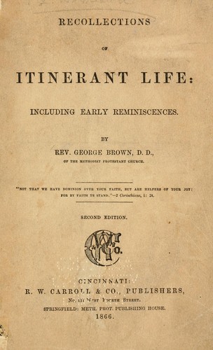 Cover for Recollections of itinerant life