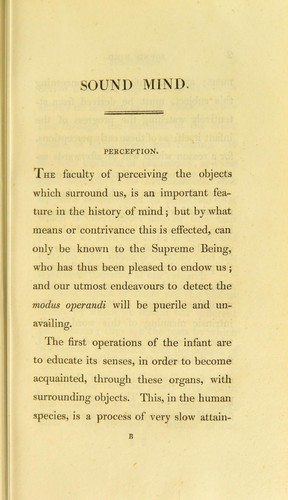 Cover for Sound mind, or, Contributions to the natural history and physiology of the human intellect