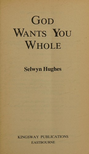 Cover for God Wants You Whole