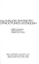 Cover for The major syntactic structures of English