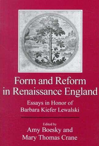 Cover for Form and Reform in Renaissance England