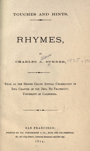 Cover for Touches and hints