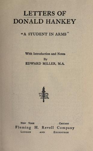 Cover for Letters of Donald Hankey