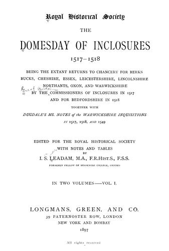 Cover for The domesday of inclosures, 1517-1518