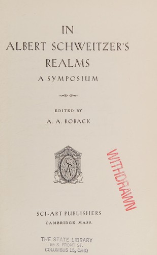 Cover for In Albert Schweitzer's realms