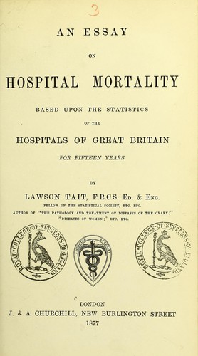 Cover for An essay on hospital mortality