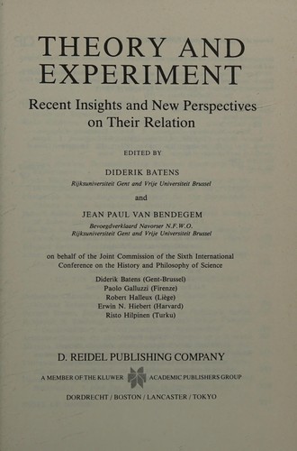 Cover for Theory and experiment