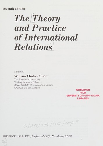 Cover for The Theory and practice of international relations