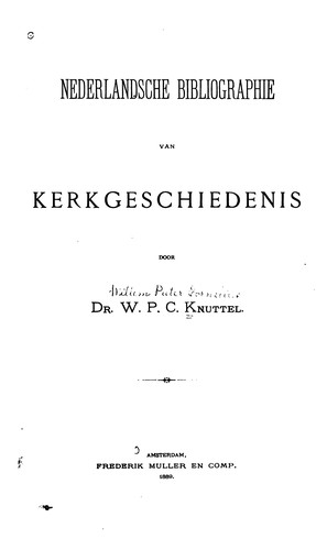 Cover for Nederlandsche bibliographie van kerkgeschiedenis