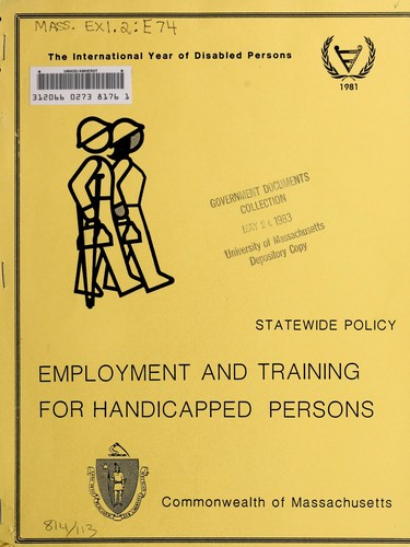 Cover for Employment and training for handicapped persons