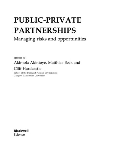 Cover for Public-Private Partnerships