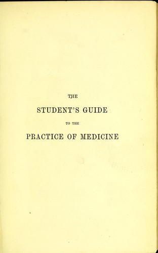 Cover for The student's guide to the practice of medicine