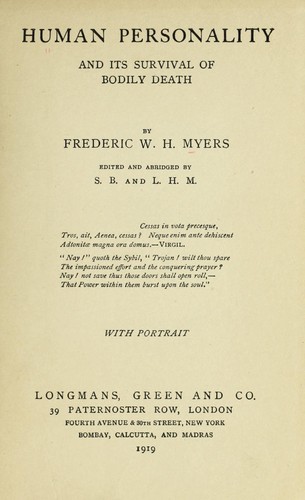 Cover for Human personality and its survival of bodily death