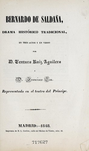 Cover for Bernardo de Saldaña