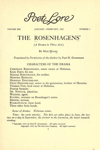 Cover for The Rosenhagens
