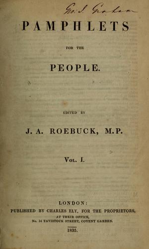 Cover for Pamphlets for the people
