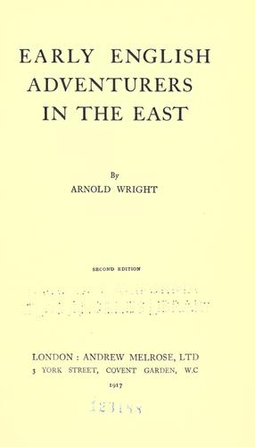 Cover for Early English adventurers in the East.