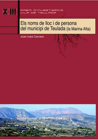 Cover for Els noms de lloc i de persona del Municipi de Teulada