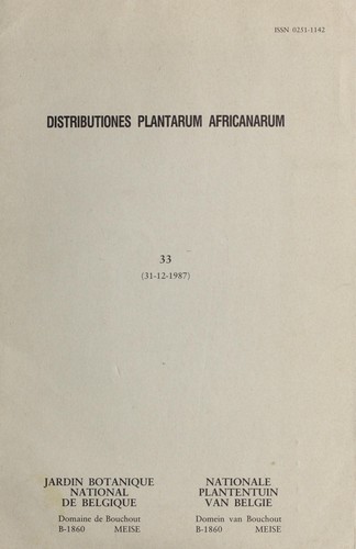 Cover for Distributiones plantarum Africanarum.
