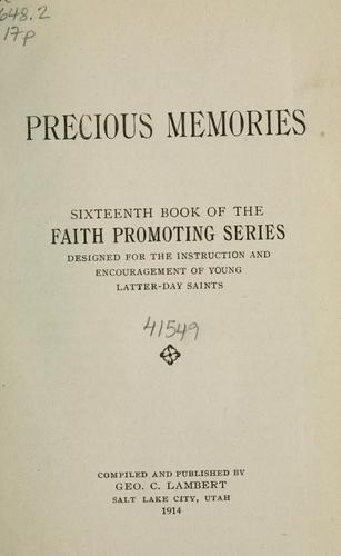 Cover for Precious memories.