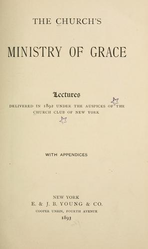 Cover for The Church's ministry of grace