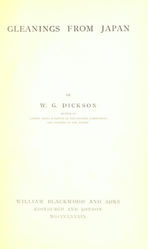 Cover for Gleanings from Japan