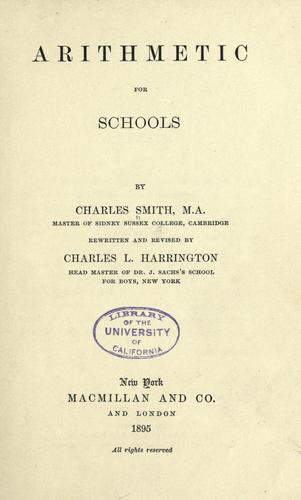 Cover for Arithmetic for schools.