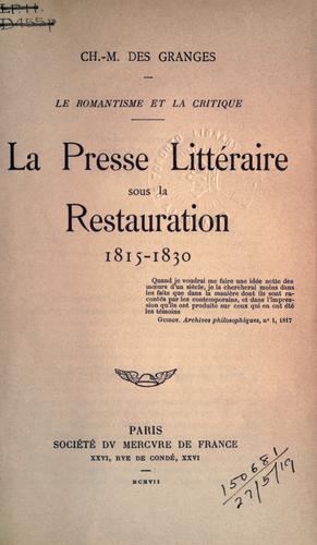 Cover for Le romantisme et la critique