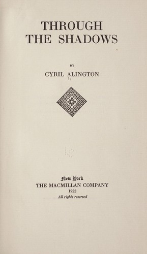 Cover for Through the shadows
