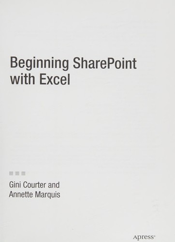 Cover for Beginning SharePoint with Excel